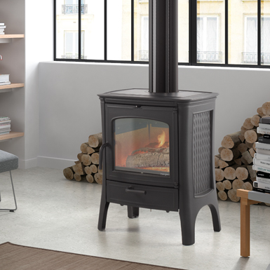 Electric E20 fire with modern minimalist design installed in Cornwall home